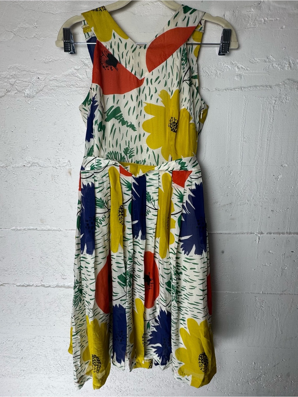 Girls from Savoy Anthropologie primary Bloom 100% Silk Dress Size 0 Floral Femme